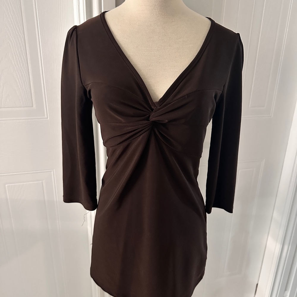 Flattering Vintage Twist-Front V-Neck Top